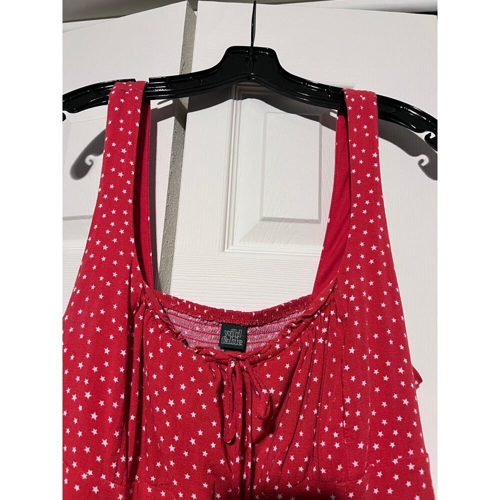Wild Fable XXL Red Star Print Mini Dress Sleeveless - Picture 3 of 8